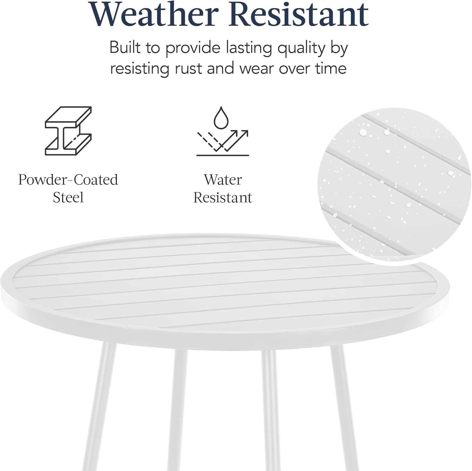 Arteva Living:  3-Piece Patio Dining Set, Bar Height, Outdoor Bistro Set, Outdoor Round Bar Table w/ 2 Bar Stools, Steel - Peacock Blue