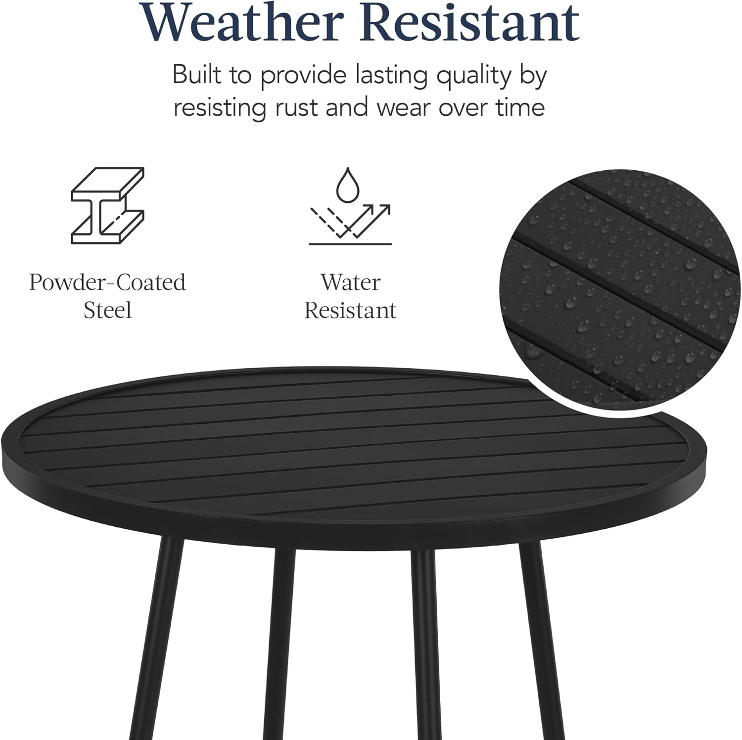 Arteva Living:  3-Piece Patio Dining Set, Bar Height, Outdoor Bistro Set, Outdoor Round Bar Table w/ 2 Bar Stools, Steel - Peacock Blue