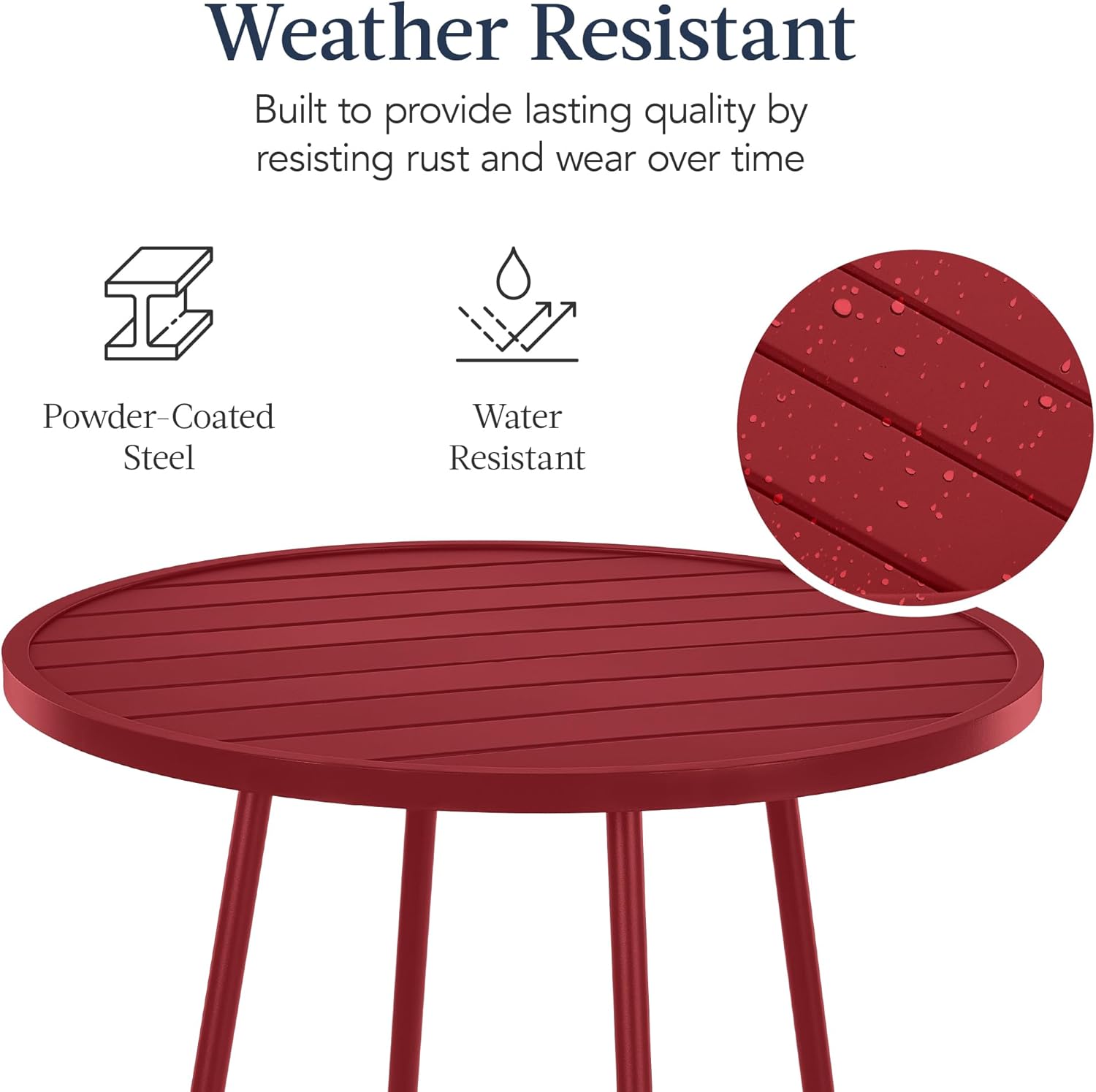 Arteva Living:  3-Piece Patio Dining Set, Bar Height, Outdoor Bistro Set, Outdoor Round Bar Table w/ 2 Bar Stools, Steel - Peacock Blue