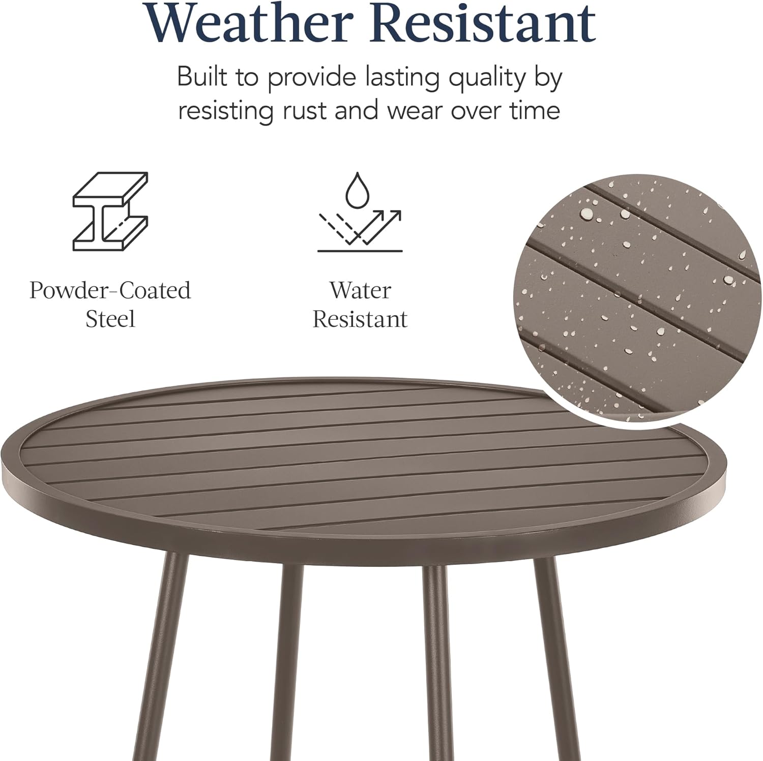 Arteva Living:  3-Piece Patio Dining Set, Bar Height, Outdoor Bistro Set, Outdoor Round Bar Table w/ 2 Bar Stools, Steel - Peacock Blue