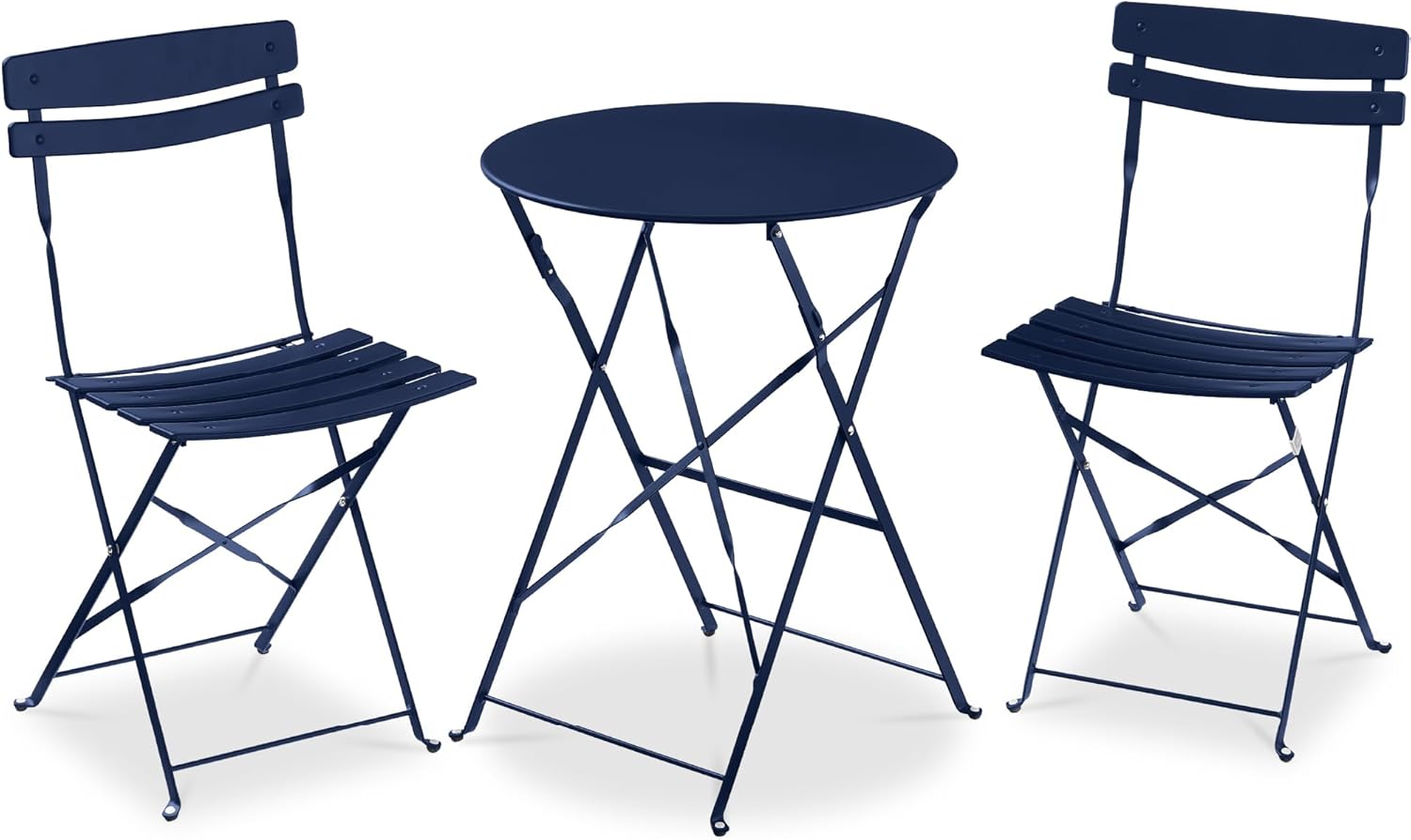 Arteva Living:  3-Piece Bistro Set, Space Saving Folding Design, Solid Steel, Outdoor Patio Furniture Set w/ 2 Chairs, Bistro Table - Sage