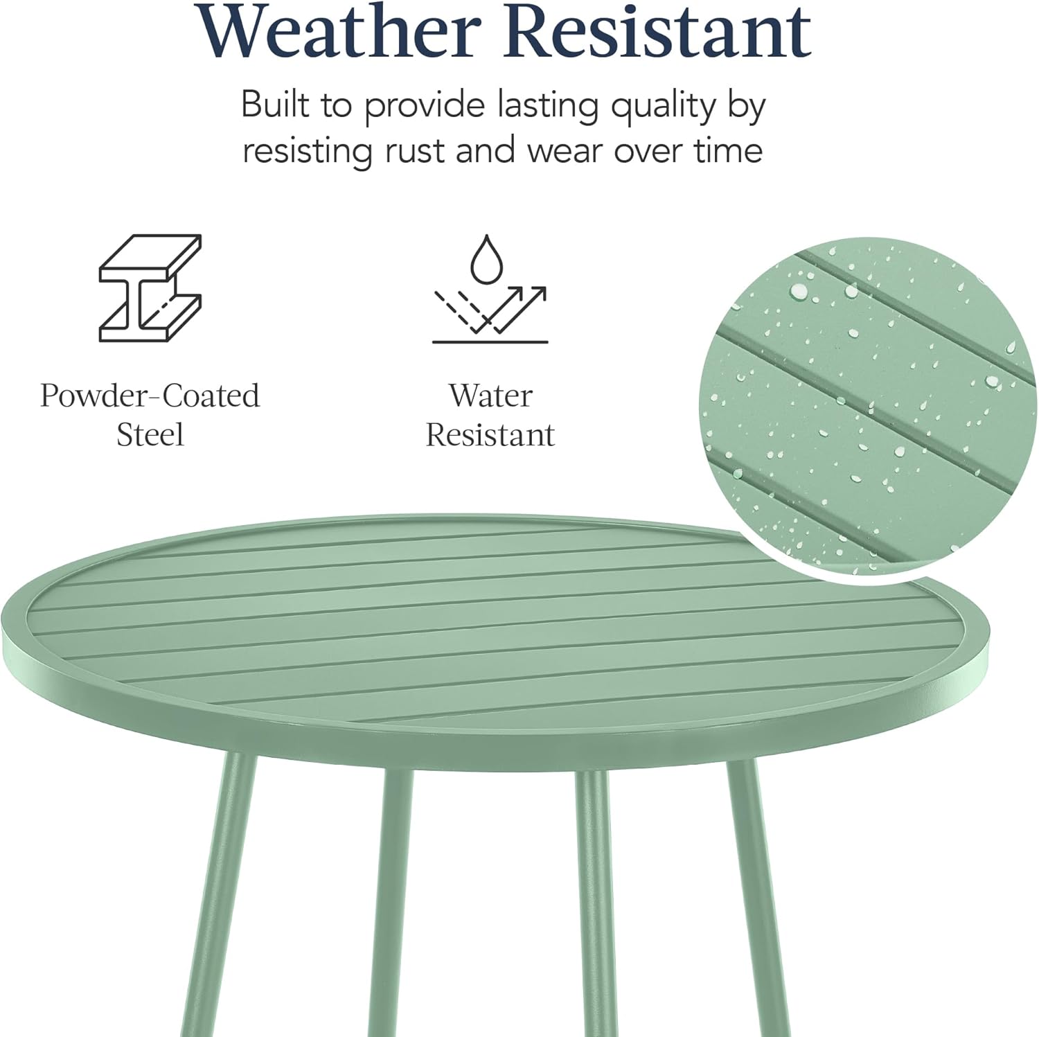 Arteva Living:  3-Piece Patio Dining Set, Bar Height, Outdoor Bistro Set, Outdoor Round Bar Table w/ 2 Bar Stools, Steel - Peacock Blue