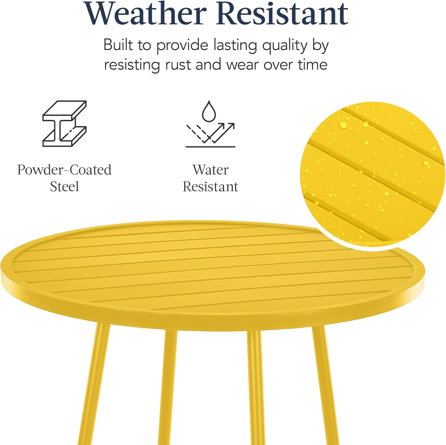 Arteva Living:  3-Piece Patio Dining Set, Bar Height, Outdoor Bistro Set, Outdoor Round Bar Table w/ 2 Bar Stools, Steel - Peacock Blue