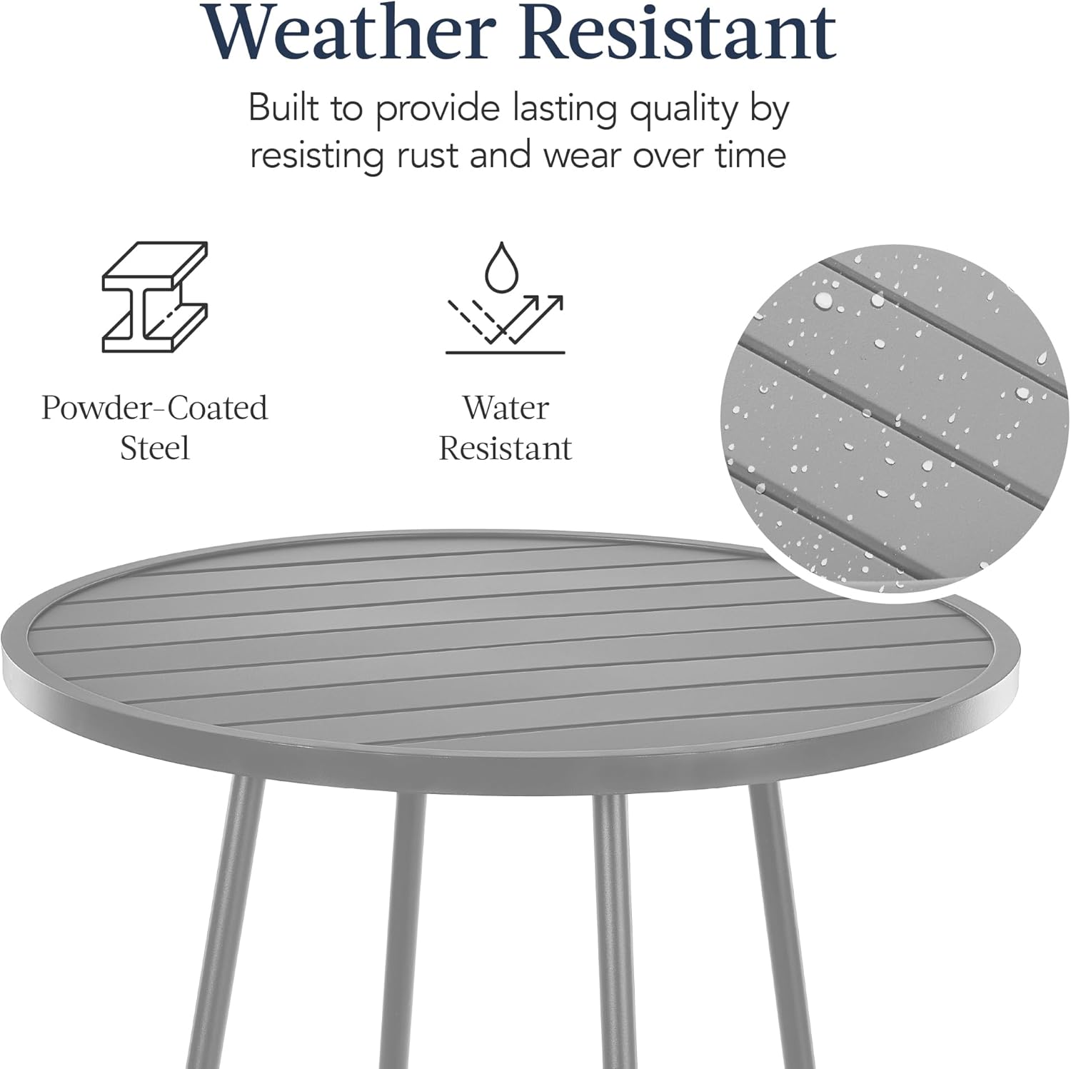 Arteva Living:  3-Piece Patio Dining Set, Bar Height, Outdoor Bistro Set, Outdoor Round Bar Table w/ 2 Bar Stools, Steel - Peacock Blue