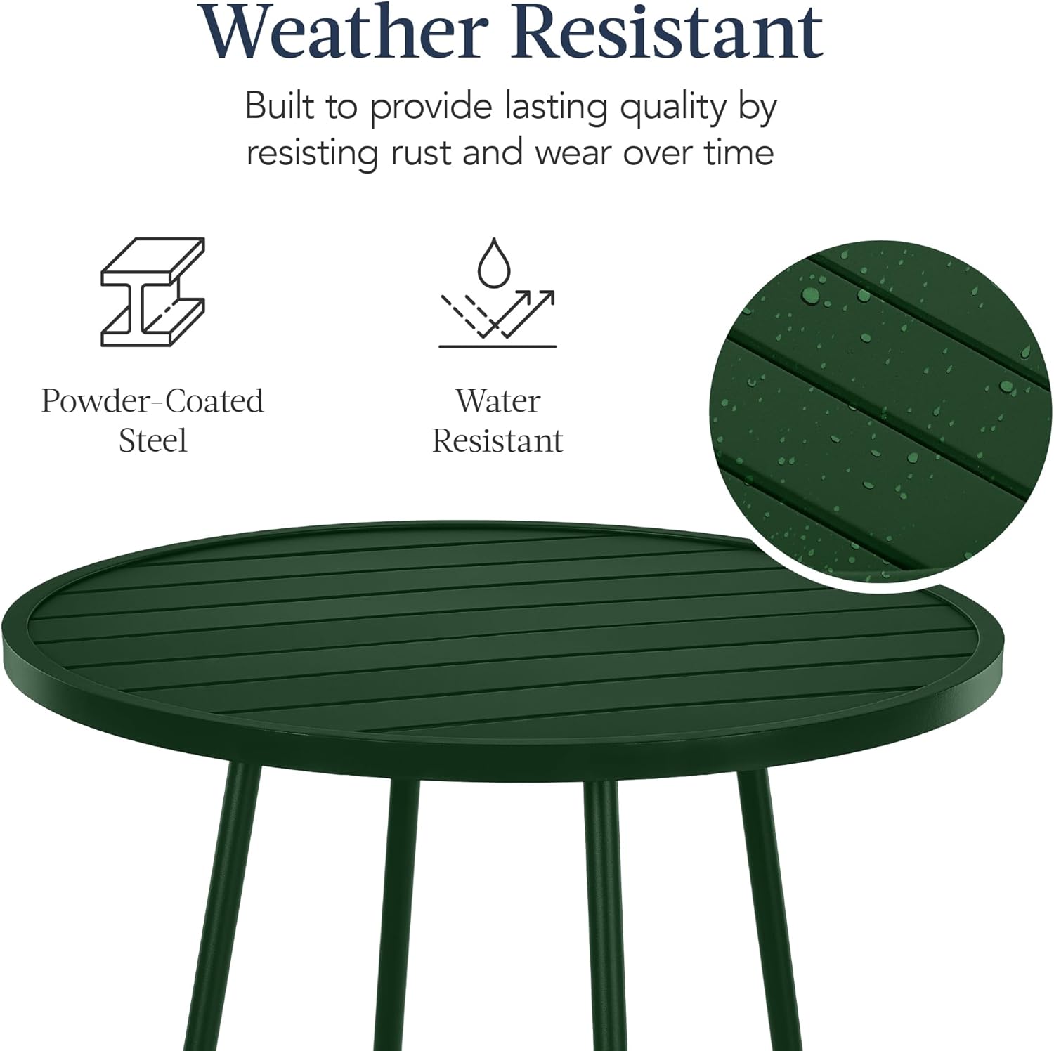 Arteva Living:  3-Piece Patio Dining Set, Bar Height, Outdoor Bistro Set, Outdoor Round Bar Table w/ 2 Bar Stools, Steel - Peacock Blue