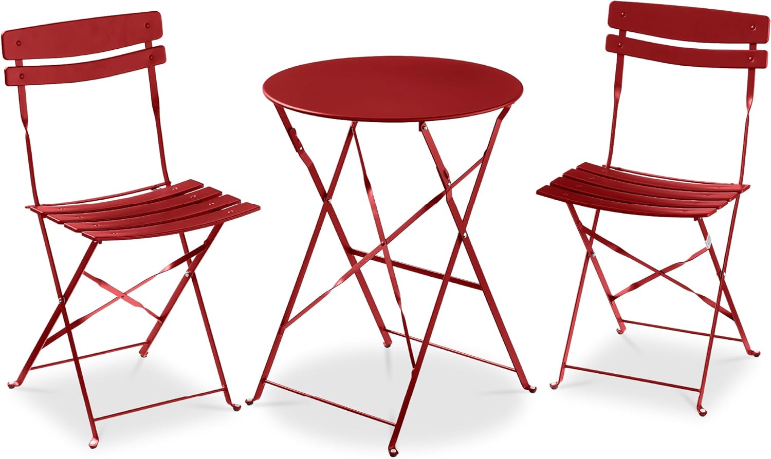 Arteva Living:  3-Piece Bistro Set, Space Saving Folding Design, Solid Steel, Outdoor Patio Furniture Set w/ 2 Chairs, Bistro Table - Sage