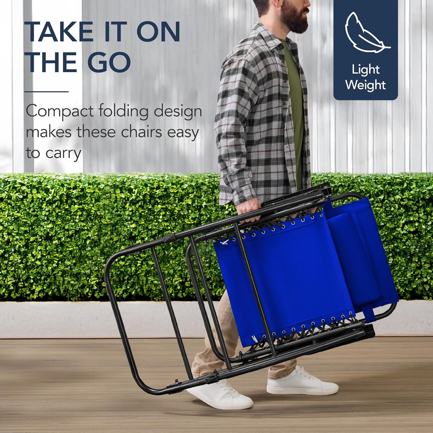 Arteva Living:  Outdoor Folding Rocking Chair, Zero Gravity Lounge Chair, Patio Rocker w/Headrest Pillow - Peacock Blue
