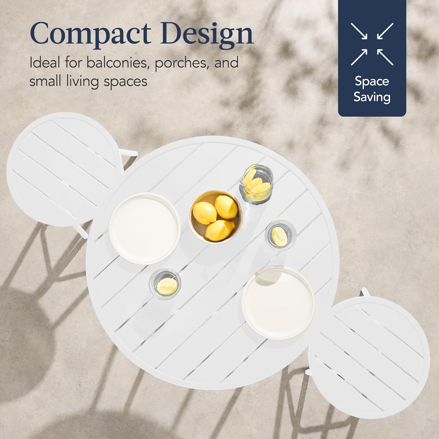 Arteva Living:  3-Piece Patio Dining Set, Bar Height, Outdoor Bistro Set, Outdoor Round Bar Table w/ 2 Bar Stools, Steel - Peacock Blue