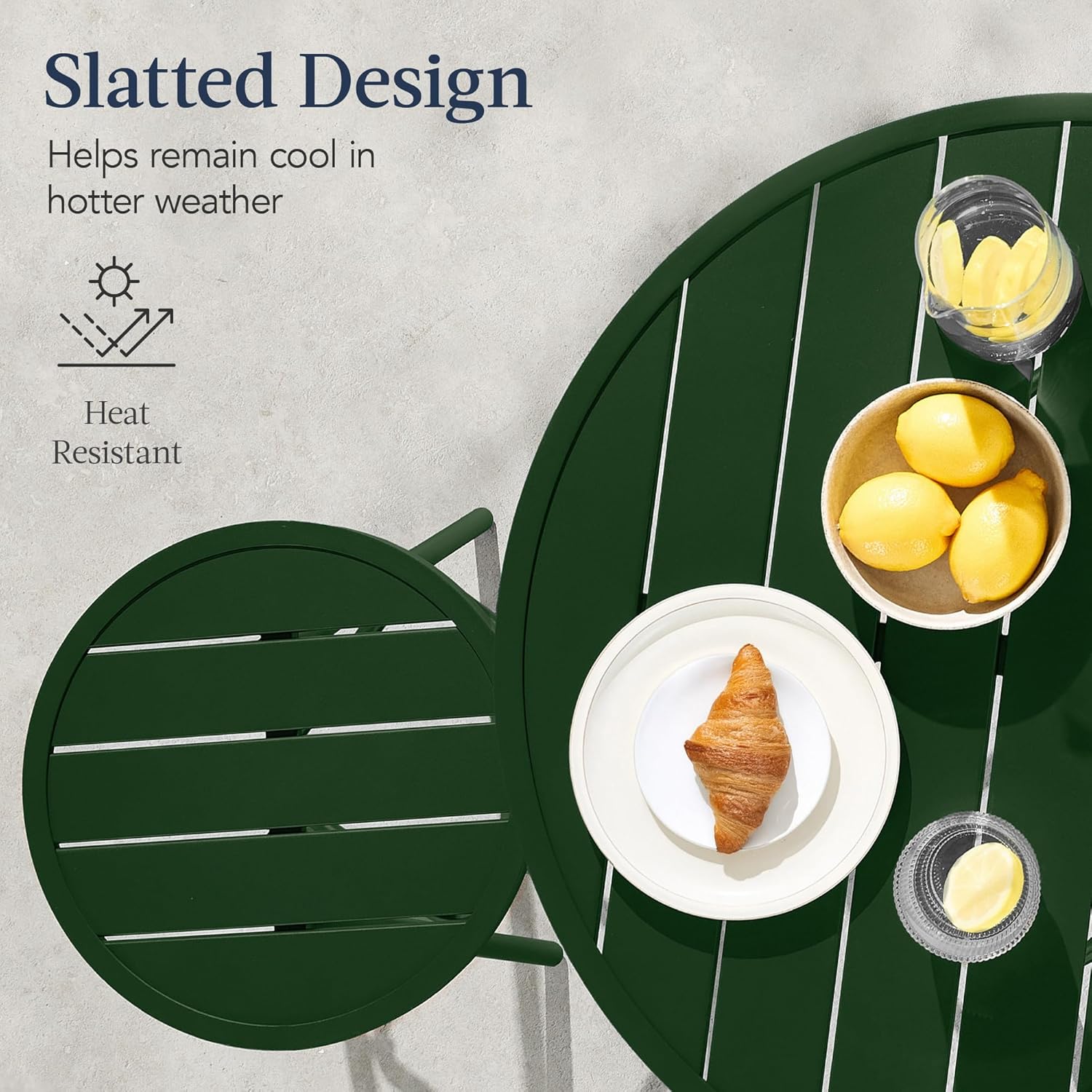 Arteva Living:  3-Piece Patio Dining Set, Bar Height, Outdoor Bistro Set, Outdoor Round Bar Table w/ 2 Bar Stools, Steel - Peacock Blue