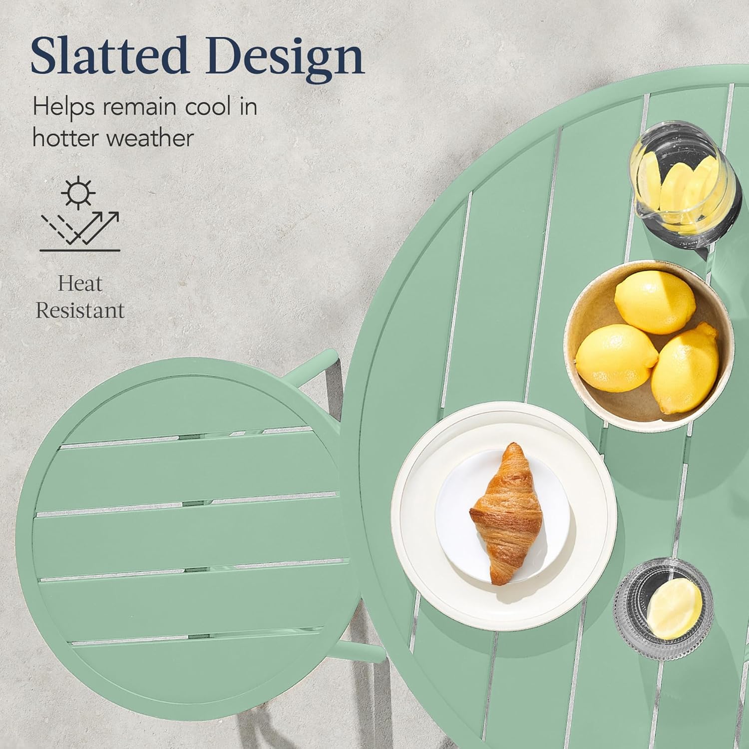 Arteva Living:  3-Piece Patio Dining Set, Bar Height, Outdoor Bistro Set, Outdoor Round Bar Table w/ 2 Bar Stools, Steel - Peacock Blue