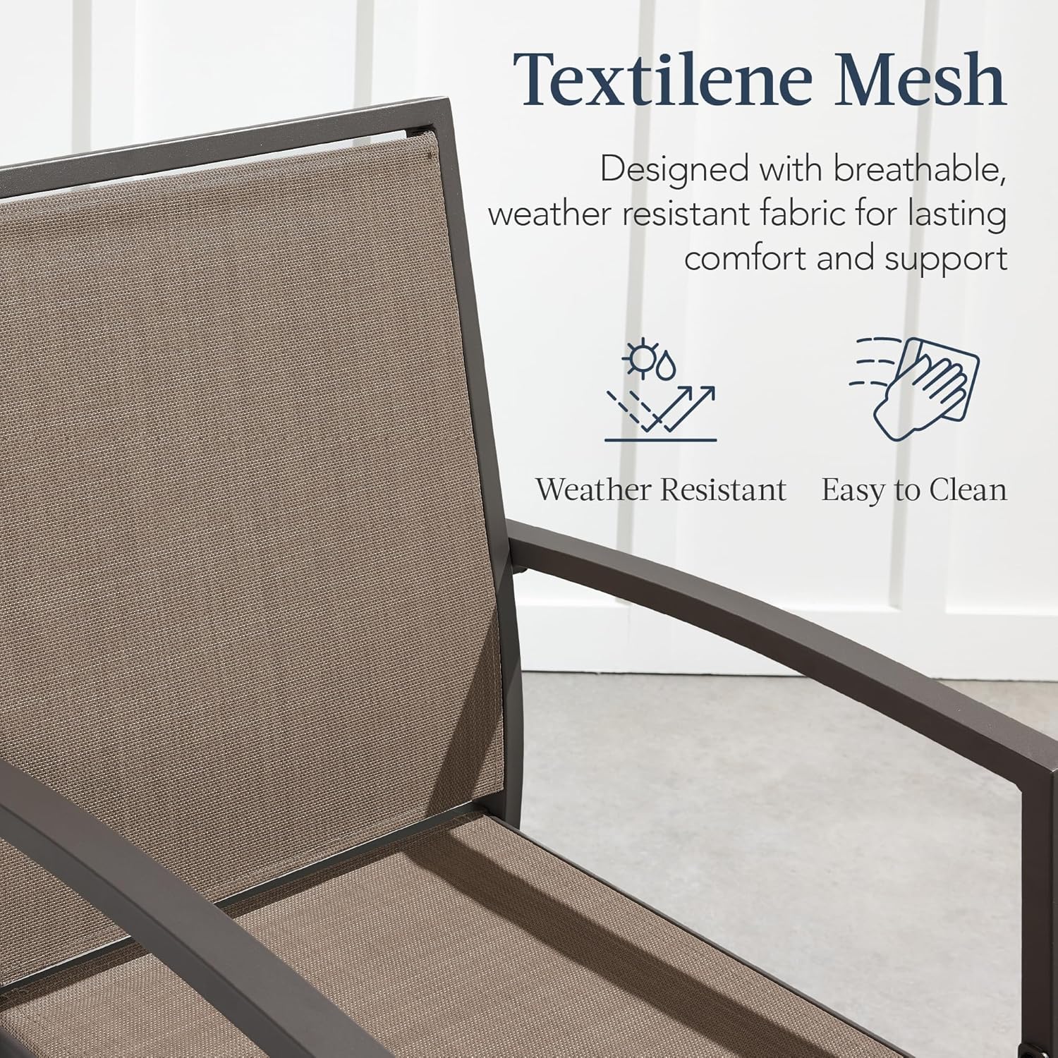 Arteva Living:  Outdoor Bar Stools Set of 2, Bar Height, Patio Furniture, All Weather Mesh Design w/Armrest - Black/Navy