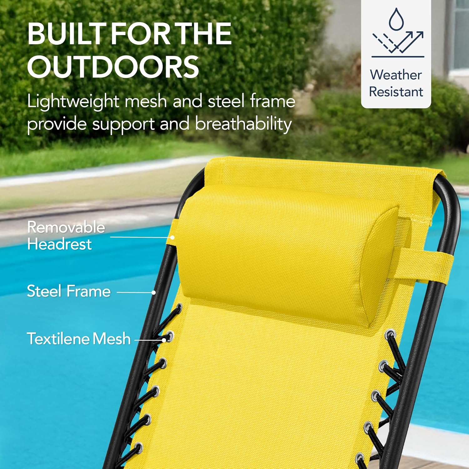 Arteva Living:  Outdoor Folding Rocking Chair, Zero Gravity Lounge Chair, Patio Rocker w/Headrest Pillow - Peacock Blue