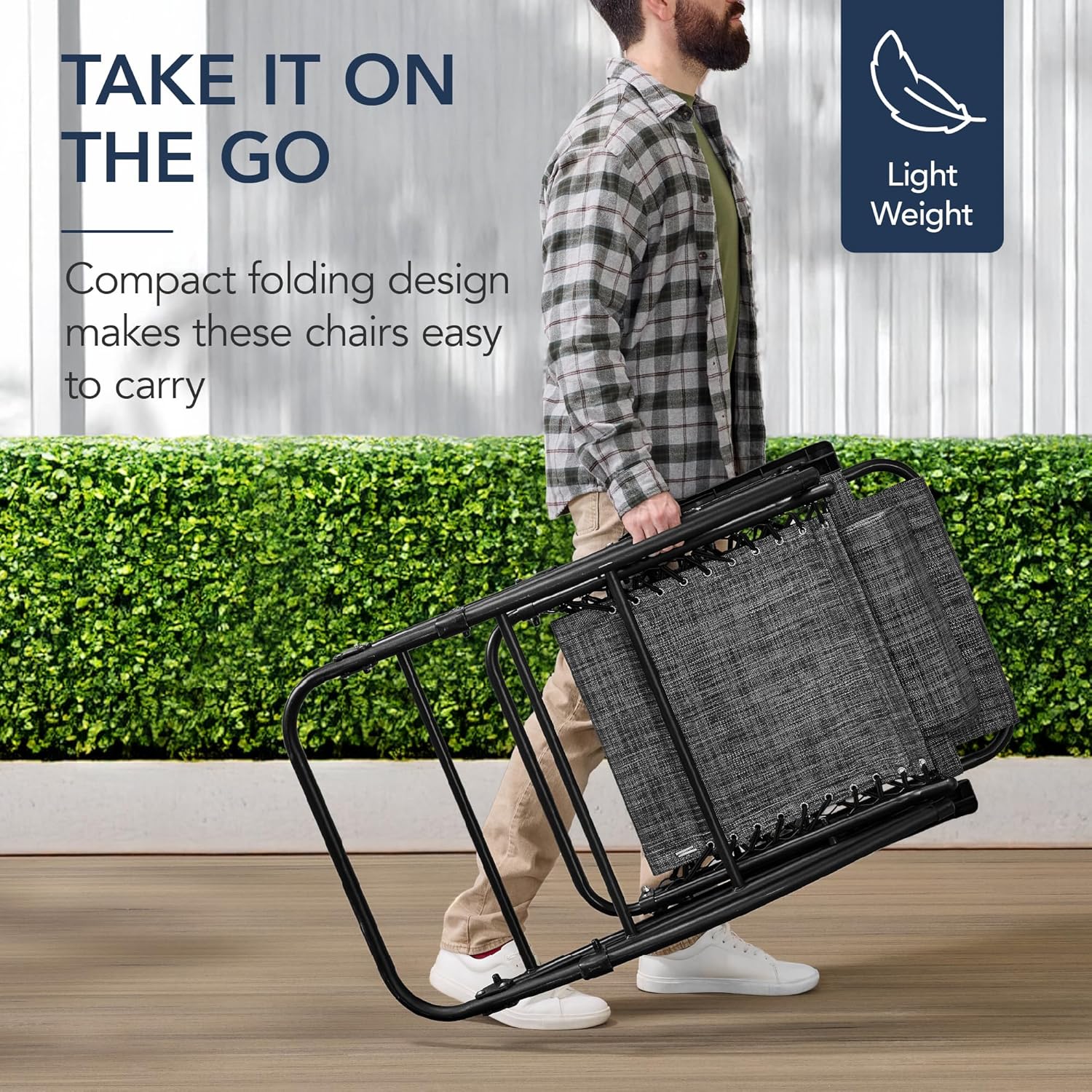 Arteva Living:  Outdoor Folding Rocking Chair, Zero Gravity Lounge Chair, Patio Rocker w/Headrest Pillow - Peacock Blue